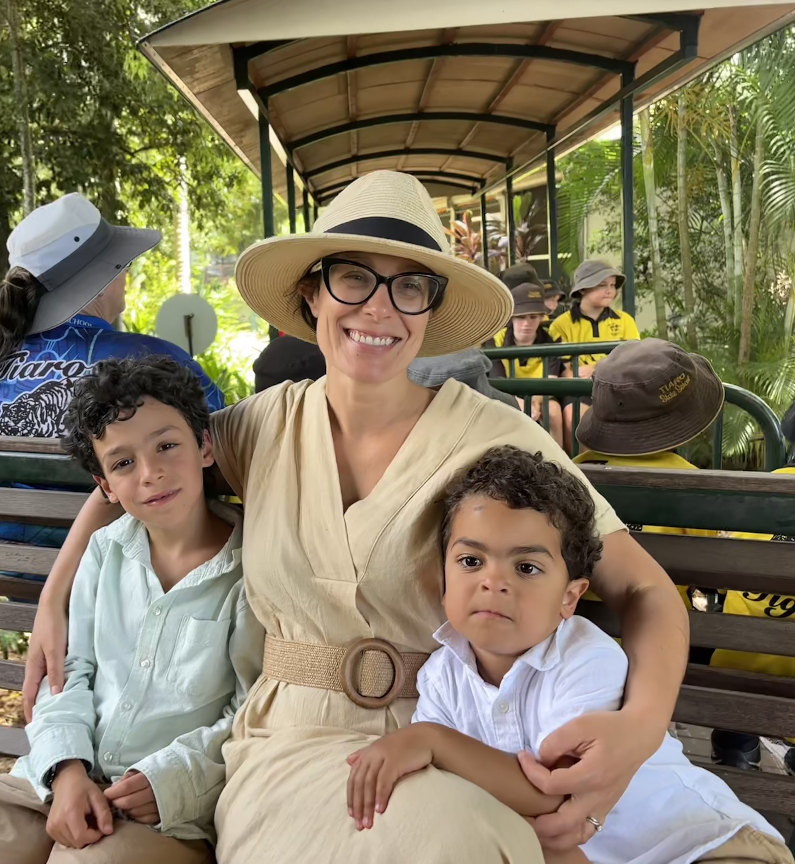 Vanessa and boys on a family day out